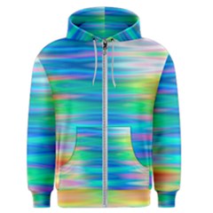 Wave Rainbow Bright Texture Men s Zipper Hoodie by BangZart