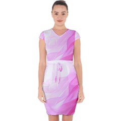 Material Ink Artistic Conception Capsleeve Drawstring Dress  by BangZart