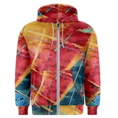 Painting Watercolor Wax Stains Red Men s Zipper Hoodie by BangZart