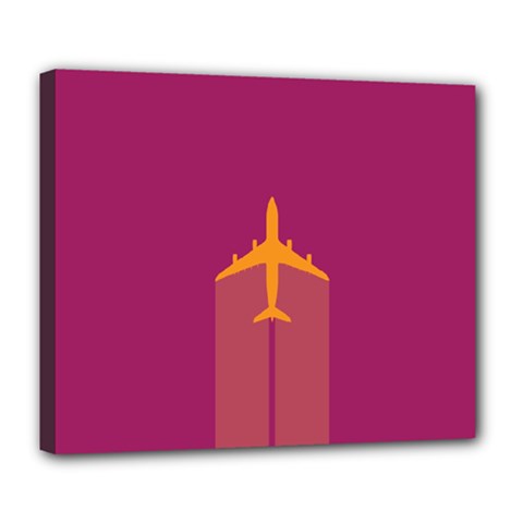 Airplane Jet Yellow Flying Wings Deluxe Canvas 24  X 20   by BangZart