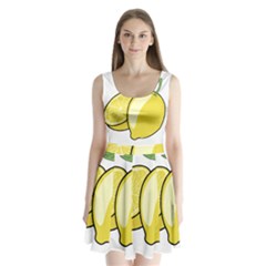 Lemon Fruit Green Yellow Citrus Split Back Mini Dress  by BangZart