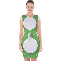 Christmas Bauble Ball Capsleeve Drawstring Dress  by BangZart