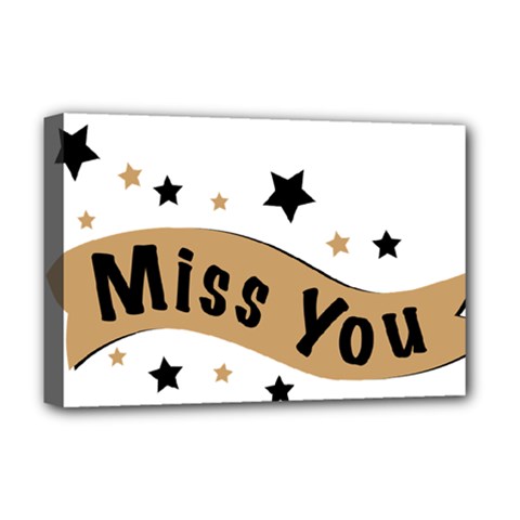 Lettering Miss You Banner Deluxe Canvas 18  X 12   by BangZart