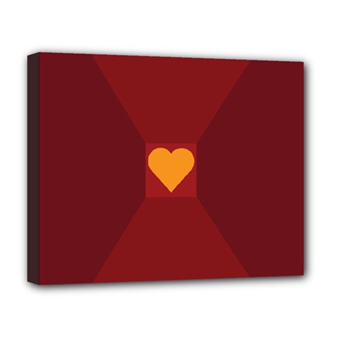 Heart Red Yellow Love Card Design Deluxe Canvas 20  X 16   by BangZart