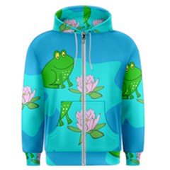 Frog Flower Lilypad Lily Pad Water Men s Zipper Hoodie by BangZart