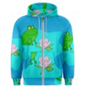 Frog Flower Lilypad Lily Pad Water Men s Zipper Hoodie View1