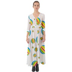 Balloon Ball District Colorful Button Up Boho Maxi Dress by BangZart