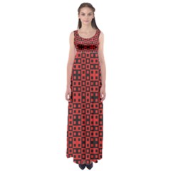 Abstract Background Red Black Empire Waist Maxi Dress by BangZart