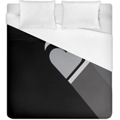 Heart Love Black And White Symbol Duvet Cover (king Size) by Celenk