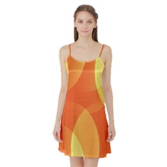 Abstract Orange Yellow Red Color Satin Night Slip by Celenk