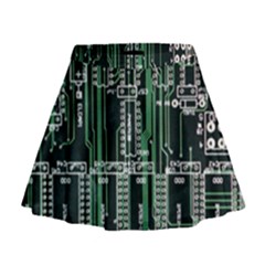 Printed Circuit Board Circuits Mini Flare Skirt by Celenk