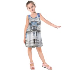 Squad Latvia Architecture Kids  Sleeveless Dress by Celenk