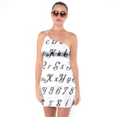 Font Lettering Alphabet Writing One Soulder Bodycon Dress by Celenk