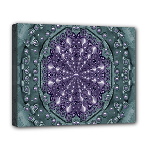 Star And Flower Mandala In Wonderful Colors Deluxe Canvas 20  X 16   by pepitasart