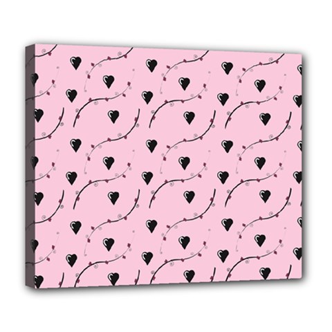 Love Hearth Pink Pattern Deluxe Canvas 24  X 20   by Celenk