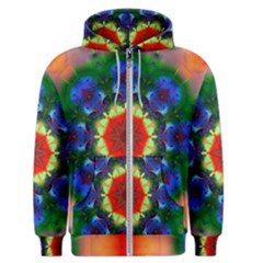 Fractal Digital Mandala Floral Men s Zipper Hoodie by Celenk