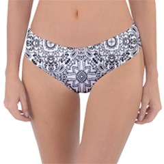 Mandala Pattern Line Art Reversible Classic Bikini Bottoms by Celenk