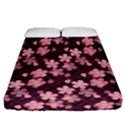 Cherry Blossoms Japanese Style Pink Fitted Sheet (California King Size) View1