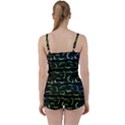 Abstract Dark Blur Texture Tie Front Two Piece Tankini View2