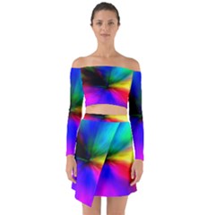 Creativity Abstract Alive Off Shoulder Top With Skirt Set by Celenk