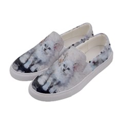 Cat Dog Cute Art Abstract Women s Canvas Slip Ons by Celenk