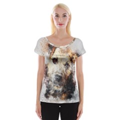 Dog Animal Pet Art Abstract Cap Sleeve Tops by Celenk