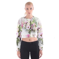 Flowers Bouquet Art Abstract Cropped Sweatshirt by Celenk