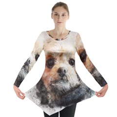 Dog Animal Pet Art Abstract Long Sleeve Tunic  by Celenk