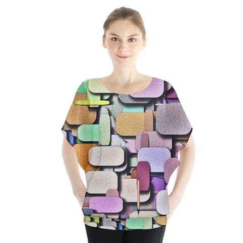 Background Painted Squares Art Blouse by Celenk