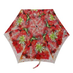 Strawberries Fruit Food Art Mini Folding Umbrellas by Celenk