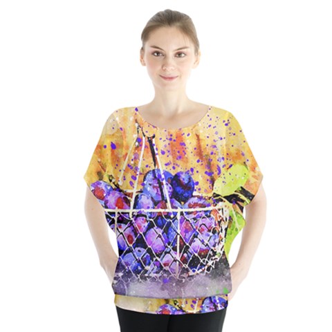 Fruit Plums Art Abstract Nature Blouse by Celenk