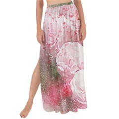 Flowers Roses Art Abstract Nature Maxi Chiffon Tie-up Sarong by Celenk