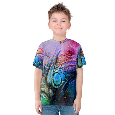 Lizard Reptile Art Abstract Animal Kids  Cotton Tee by Celenk