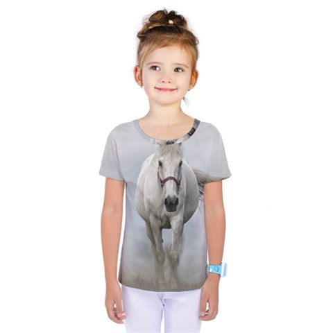 Horse Mammal White Horse Animal Kids  One Piece Tee by Celenk