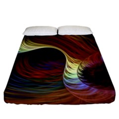 Fractal Colorful Rainbow Flowing Fitted Sheet (california King Size) by Celenk