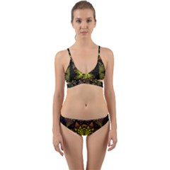 Fractal Multi Color Geometry Wrap Around Bikini Set by Celenk