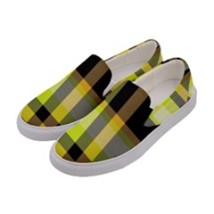 Tartan Abstract Background Pattern Textile 5 Women s Canvas Slip Ons by Celenk