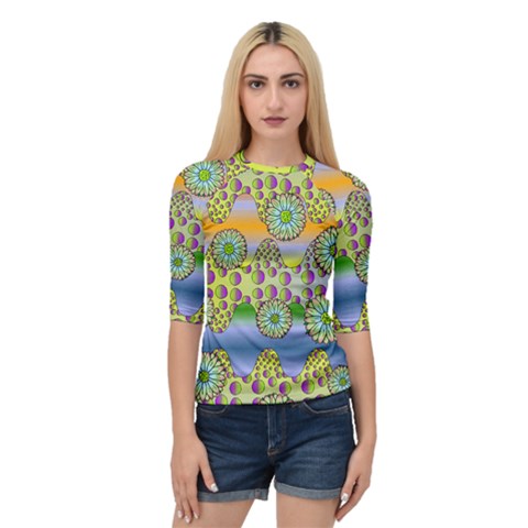 Amoeba Flowers Quarter Sleeve Raglan Tee by CosmicEsoteric