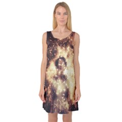 Science Fiction Teleportation Sleeveless Satin Nightdress by Celenk