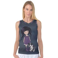 Dolly Girl And Dog Women s Basketball Tank Top by Valentinaart