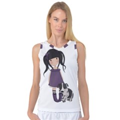 Dolly Girl And Dog Women s Basketball Tank Top by Valentinaart