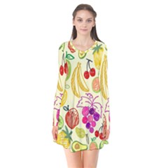 Cute Fruits Pattern Flare Dress by paulaoliveiradesign