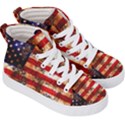 American Flag Usa Symbol National Kid s Hi-Top Skate Sneakers View3