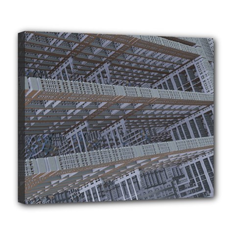 Ducting Construction Industrial Deluxe Canvas 24  X 20   by Celenk