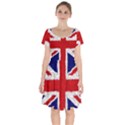 Union Jack Flag National Country Short Sleeve Bardot Dress View1