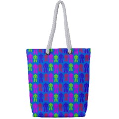 Neon Robot Full Print Rope Handle Tote (small) by snowwhitegirl