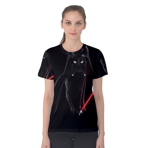 Darth Vader Cat Women s Cotton Tee by Valentinaart