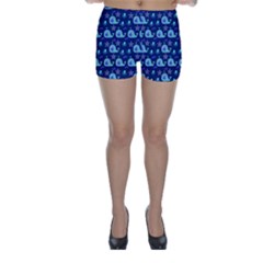 Blue Sea Whales Skinny Shorts by snowwhitegirl