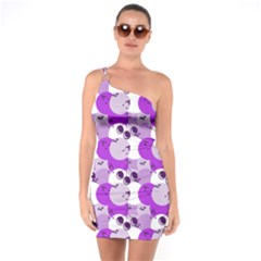 Purple Cherry Dots One Soulder Bodycon Dress by snowwhitegirl