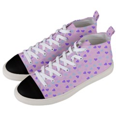 Blue Pink Hearts Men s Mid-top Canvas Sneakers by snowwhitegirl
